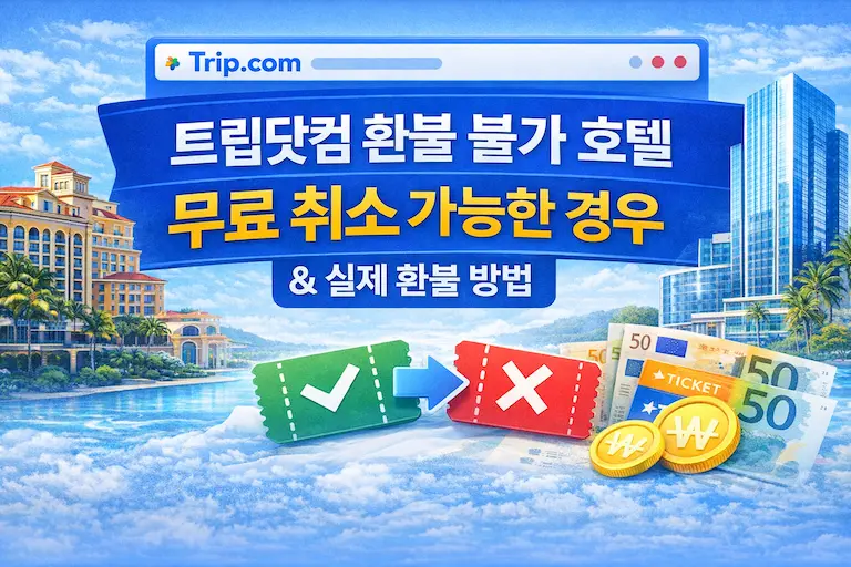 트립닷컴 환불 불가 호텔 무료 취소 가능한 경우 & 실제 환불 방법